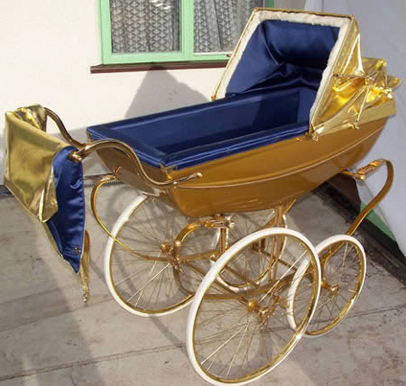 stroller emas, emas bayi, roda emas