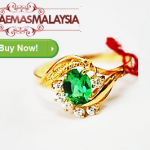 cincin emas bertatah emerald
